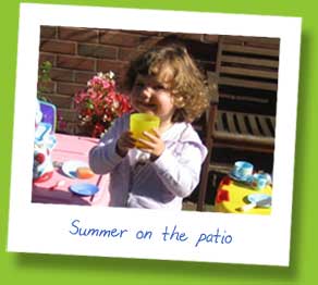 My daughter enjoying the summer on the patio